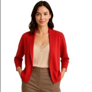 89th & Madison coral open cardigan, M